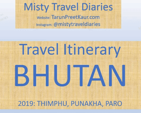 Itinerary Bhutan 2019